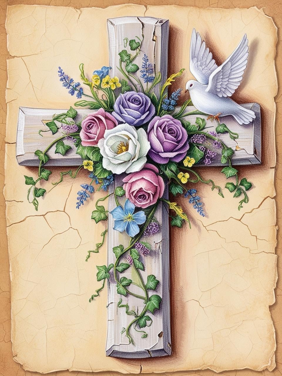 Paint by Number Graceful Sign of Faith Cross