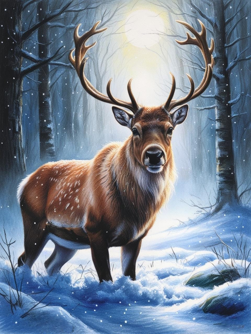 Paint by Number Majesty of a Sleigh Reindeer