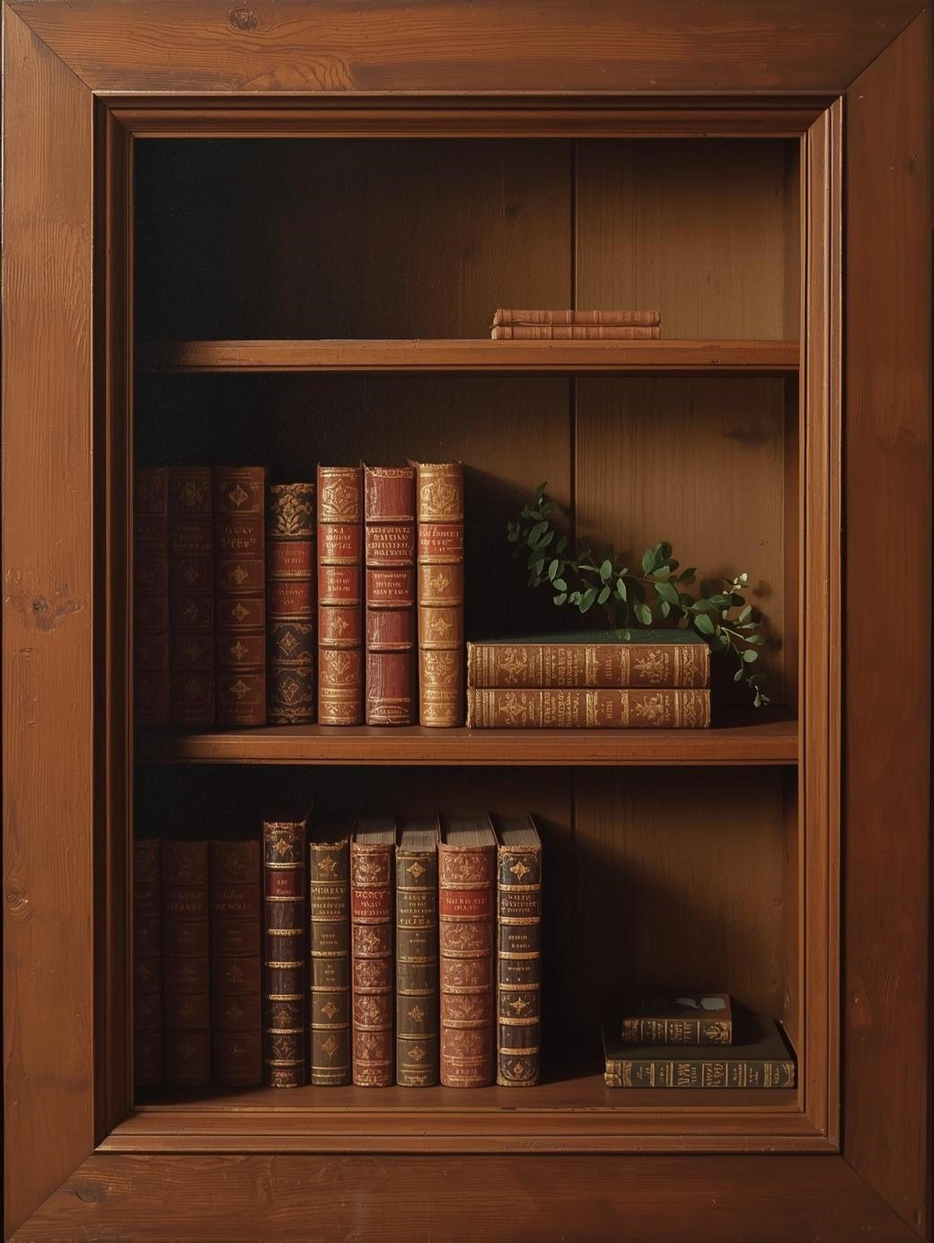 Paint by Number Classic Wooden Bookshelf Display – Vintage Library Paint by Numbers Kit