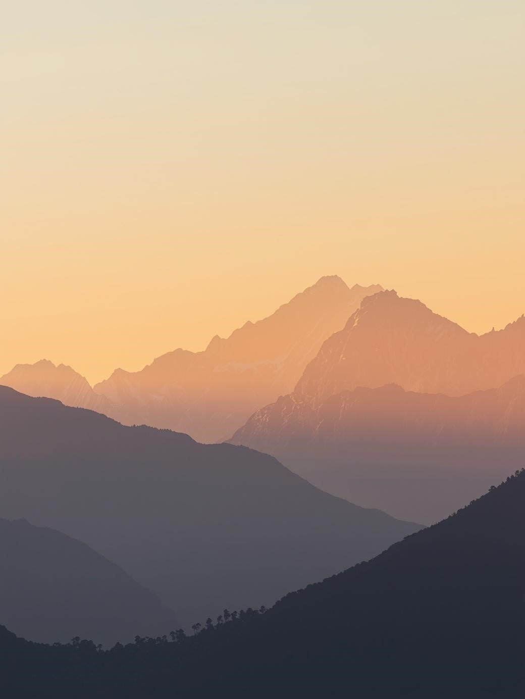 Paint by Number Soft Mountain Sunrise Layers - DIY Paint by Number Kit