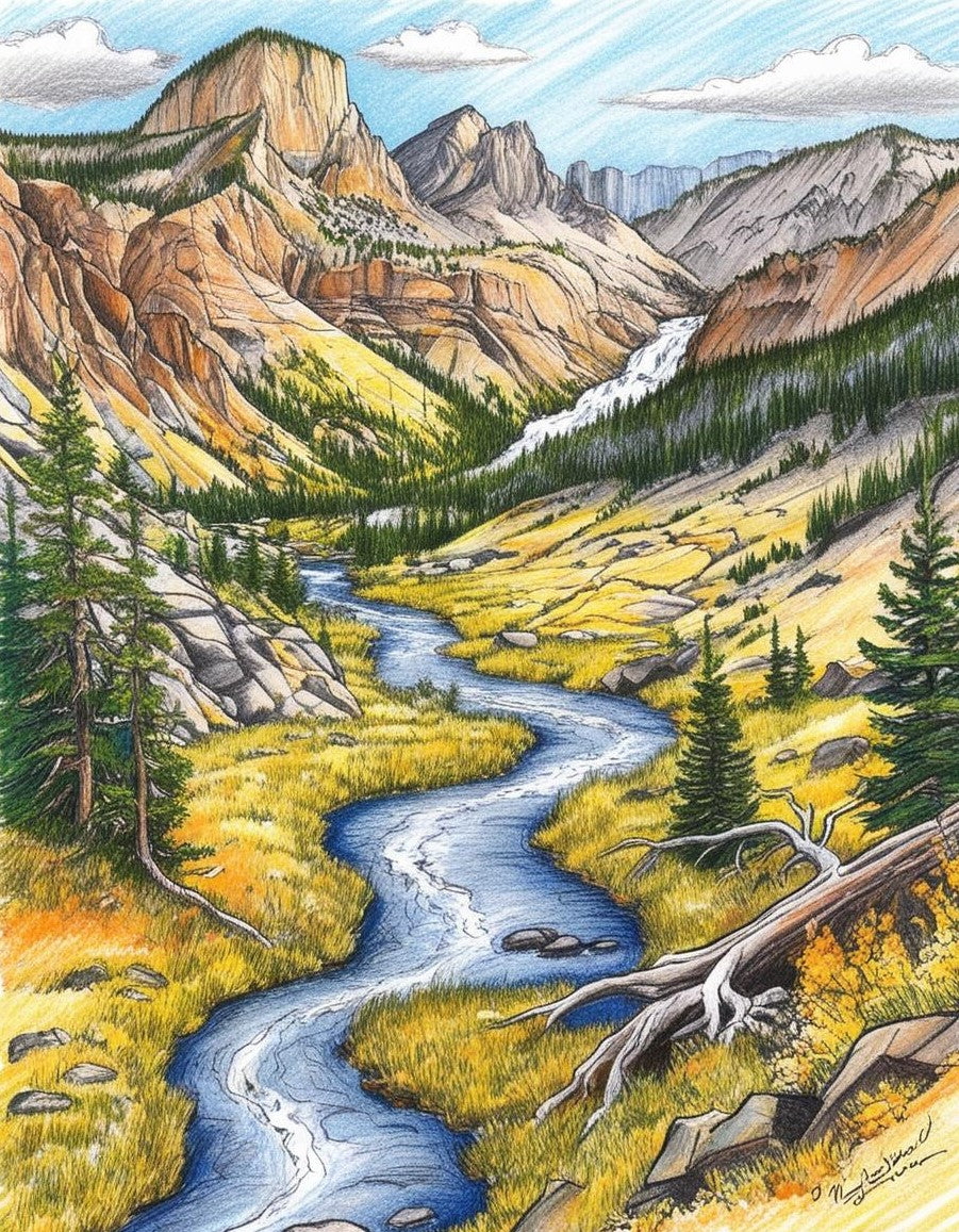 Paint by Number Yellowstone National Park (Wyoming) Yellowstone’s Majestic Landscapes