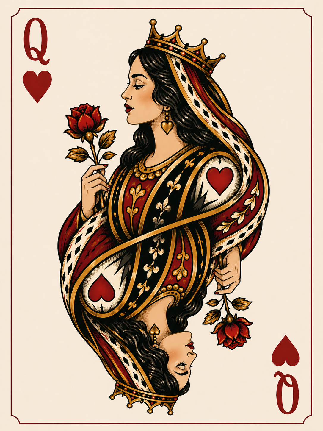 Paint By Number Queen of Hearts Vintage