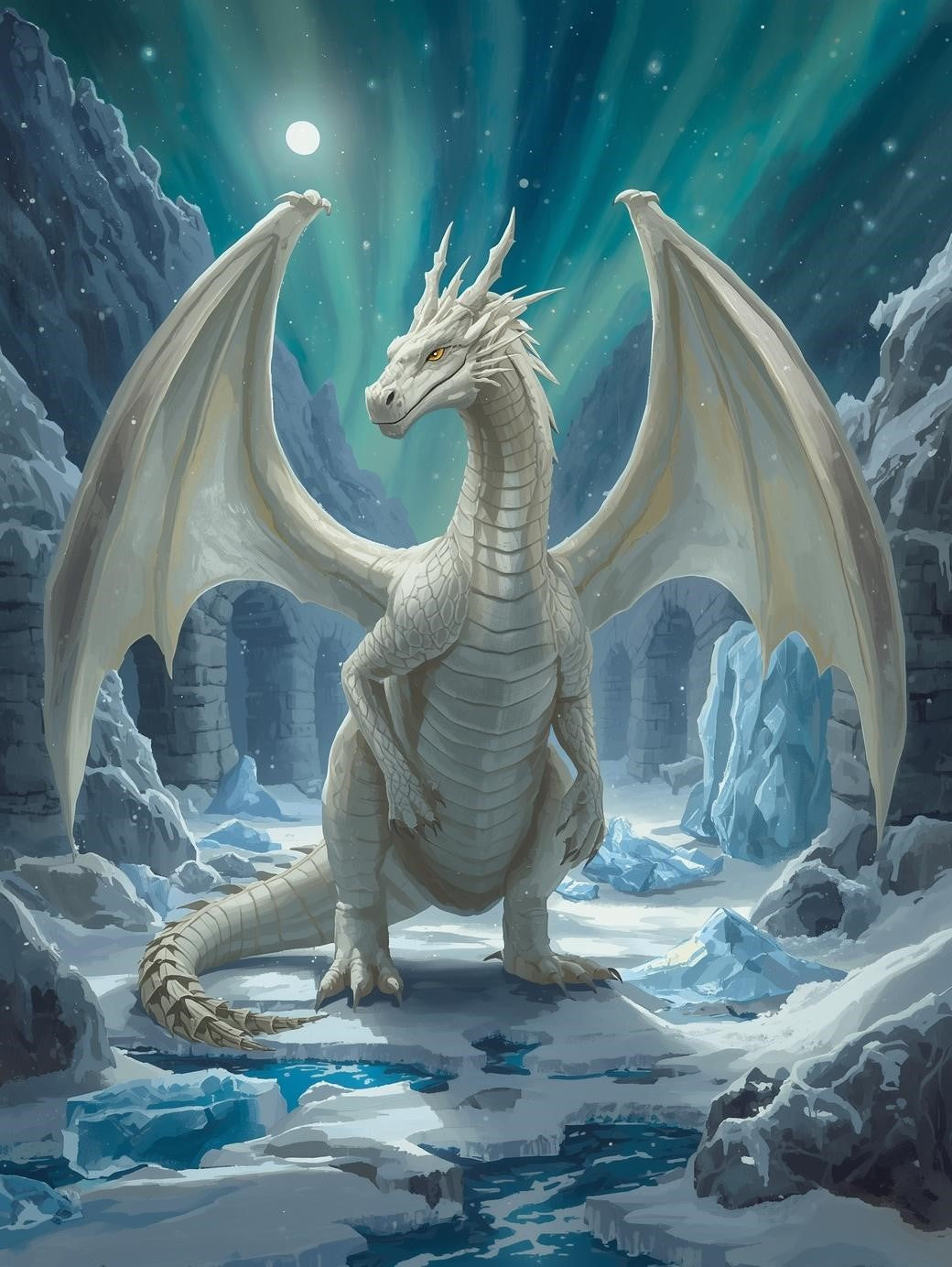 Paint by Number Arctic Moon Dragon – Paint by Number Kit for Adults