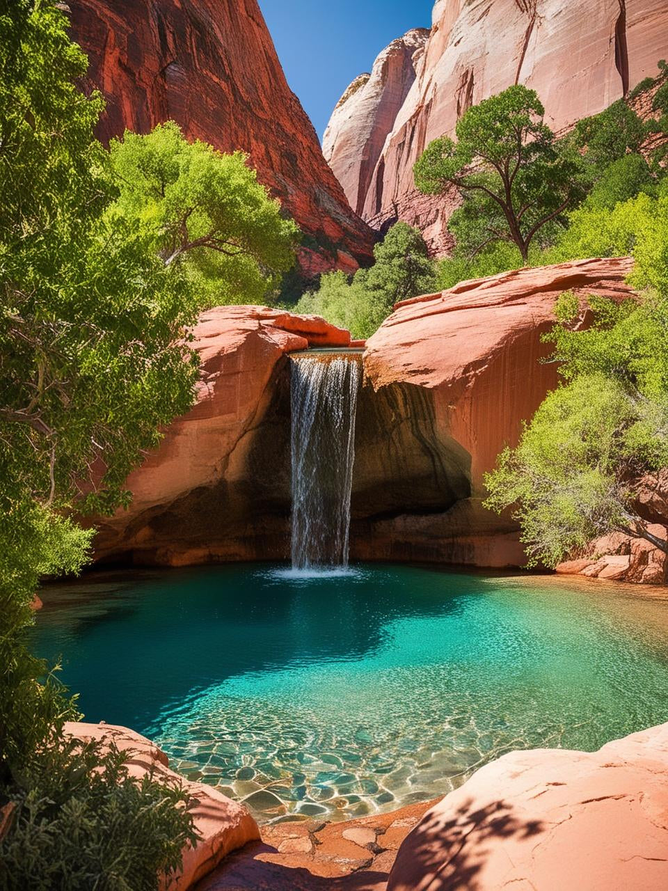 Paint by Number Zion National Park (Utah) Reflection in Zion’s Pools
