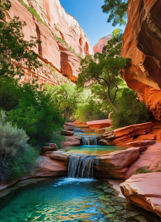 Paint by Number Zion National Park (Utah) Zion’s Waterfalls and Pools