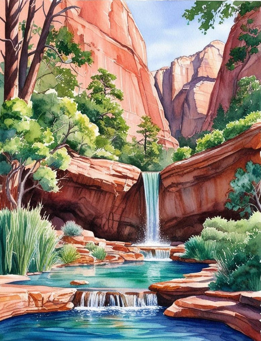 Paint by Number Zion National Park (Utah) Zion’s Emerald Pools