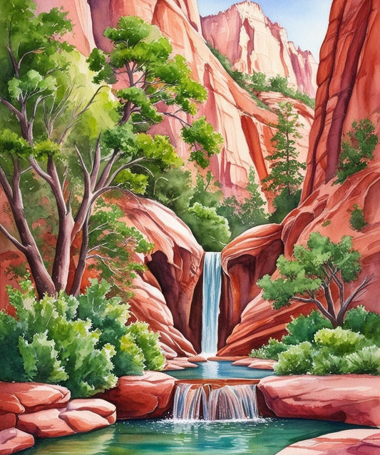Paint by Number Zion National Park (Utah) Serenity in Zion’s Pools