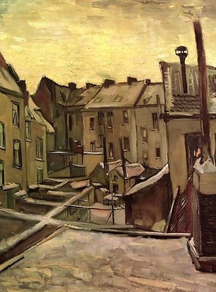 Backyards Of Old Houses In Antwerp In The Snow By Vincent Van Gogh Paint By Number