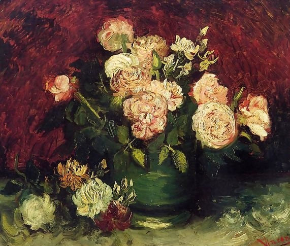 Bowl With Peonies And Roses By Vincent Van Gogh Paint By Number