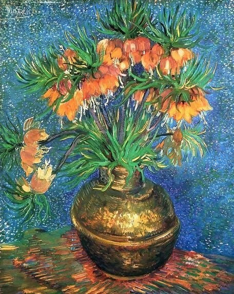 Fritillaries In A Copper Vase By Vincent Van Gogh Paint By Number
