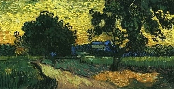 Paint by Number Field With Trees, The Chateau Of Auvers By Vincent Van Gogh