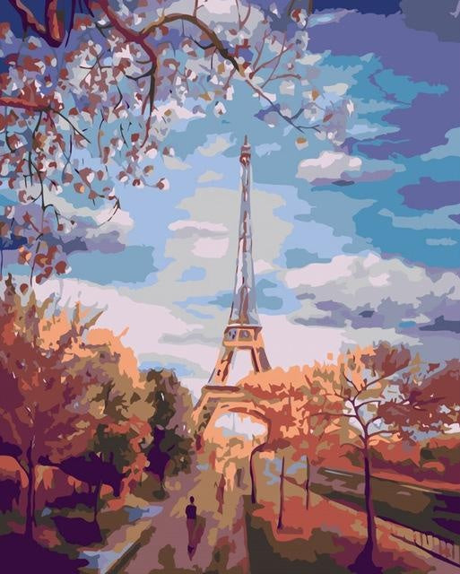 Paint By Number Eiffel Tower in the Fall