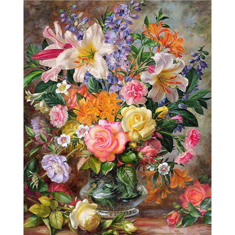 Paint By Number Country Flowers