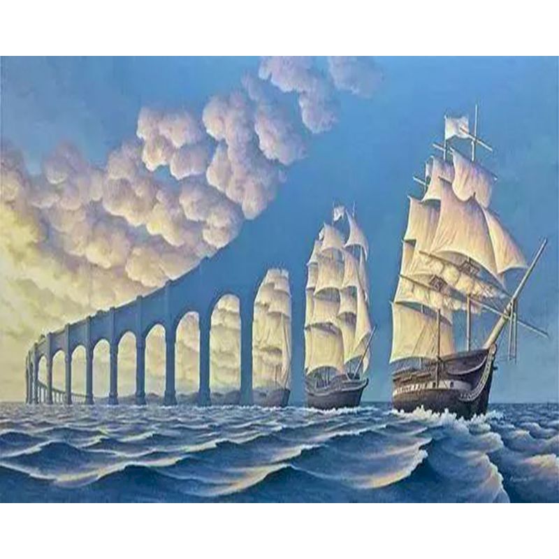 Paint By Number Sailing Ship and Illusion Bridge – Artist By Number