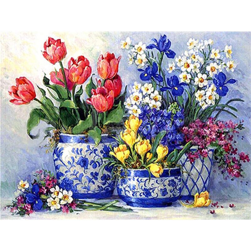 Paint By Number Country Flowers