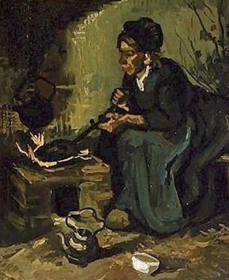 Peasant Woman By The Fireplace By Vincent Van Gogh Paint by Number
