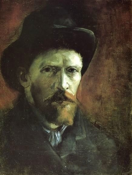 Self Portrait In A Dark Felt Hat By Vincent Van Gogh Paint by Number