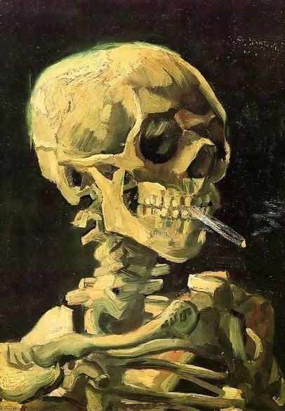 Skull With Burning Cigarette By Vincent Van Gogh Paint By Number