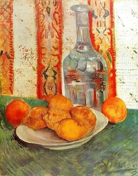 Still Life With Decanter And Lemons On A Plate By Vincent Van Gogh Paint by Number