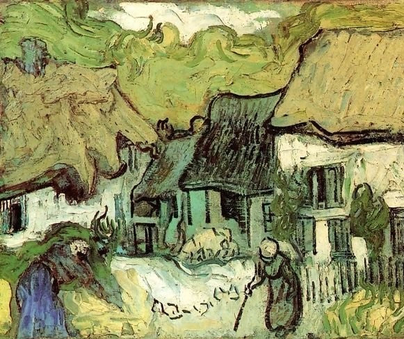 Thatched Cottages In Jorgus By Vincent Van Gogh Paint by Number