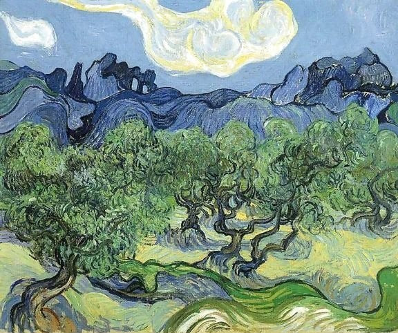 The Alpilles With Olive Trees In The Foreground By Vincent Van Gogh Paint by Number