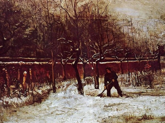 The Parsonage Garden At Nuenen In The Snow 2 By Vincent Van Gogh Paint by Number