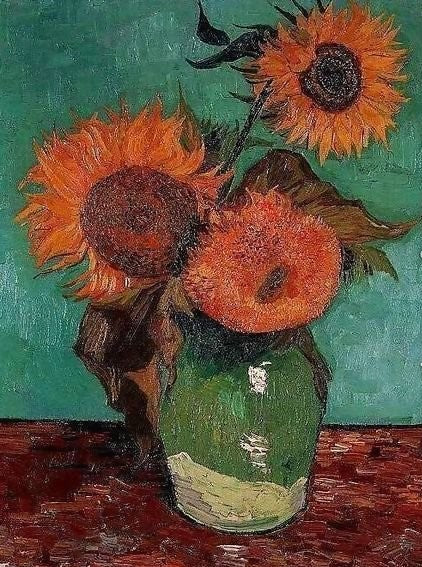 Three Sunflowers In A Vase By Vincent Van Gogh Paint by Number