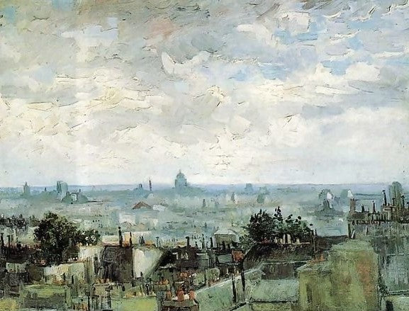 View Of The Roofs Of Paris By Vincent Van Gogh Paint by Number