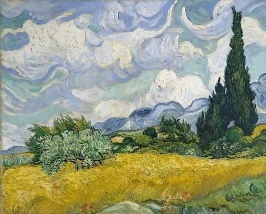 Wheatfield With Cypresses