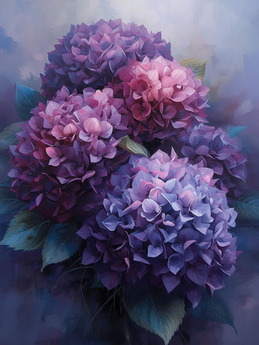 Paint by Number Velvet Hydrangea Blooms – Floral Paint by Number Kit