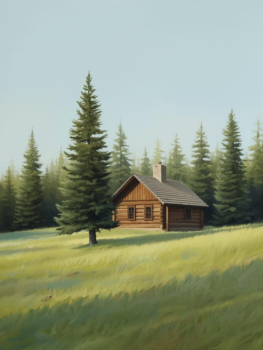 Paint by Number Peaceful Forest Cabin – Beginner Friendly Paint by Number Kit
