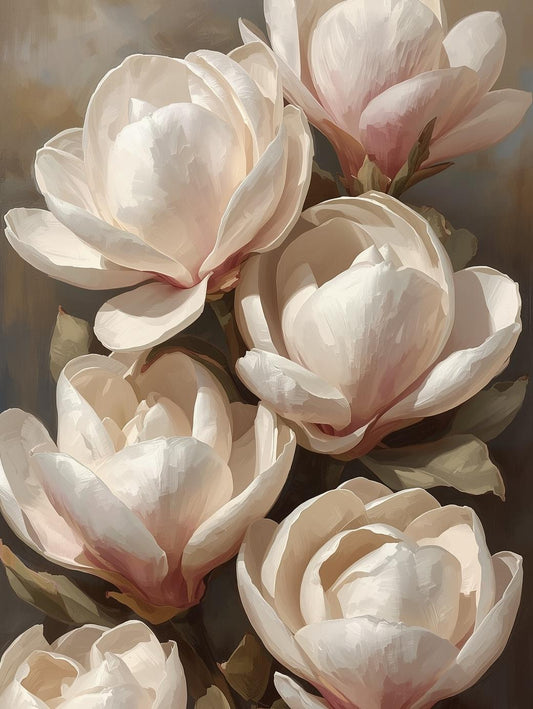 Paint by Number Ivory Magnolia Elegance – Adult Paint by Number Kit