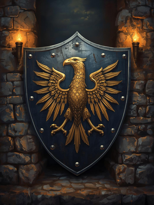 Paint by Number Royal Eagle Battle Shield – DIY Acrylic Painting Kit