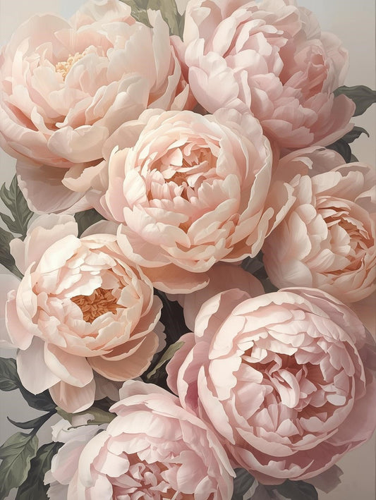 Paint by Number Blush Peony Bouquet – Floral Paint by Number Kit