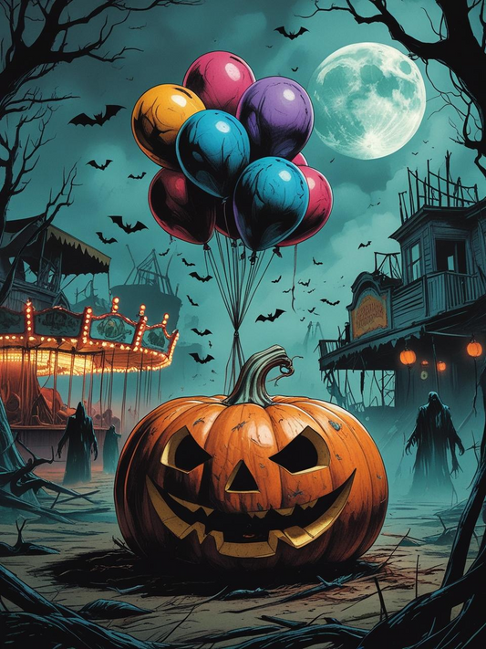 The Sinister Pumpkin Patch Paint by Number