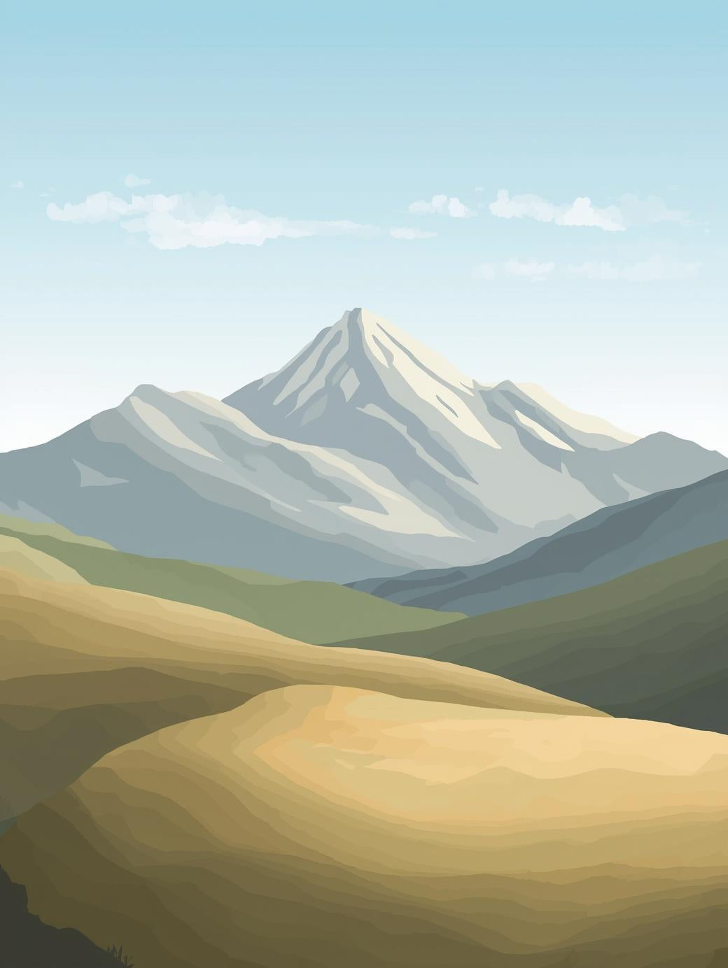 Paint by Number Soft Mountain Valley – Easy Paint by Number Kit