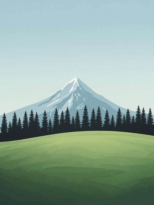 Paint by Number Pine Forest Mountain – Paint by Number Kit for Adults