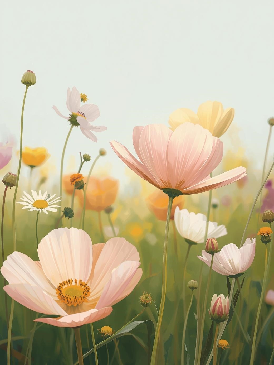 Paint by Number Pastel Wildflower Field – DIY Paint by Number Kit