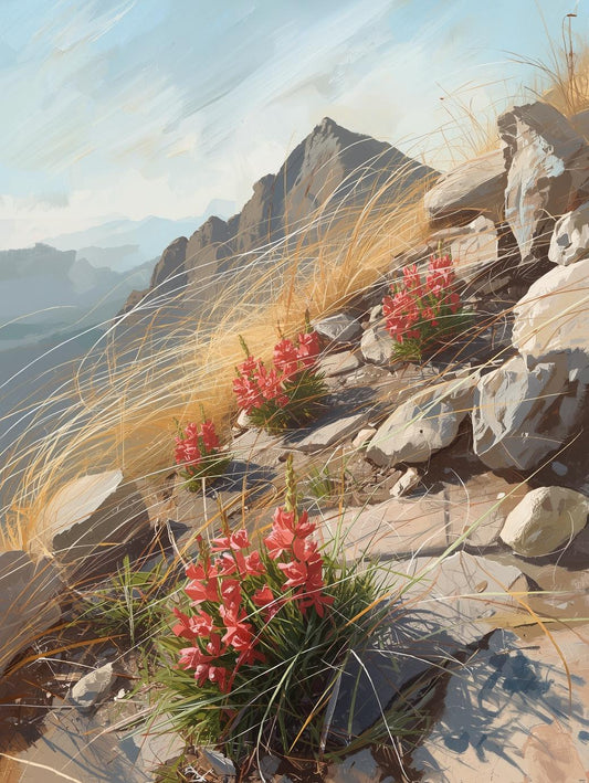 Paint by Number High Desert Ridge with Red Penstemon – Paint by Number Canvas Kit