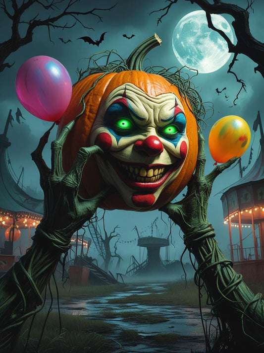 Evil Grin Pumpkin Paint by Number