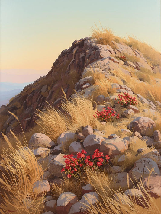 Paint by Number Wind Swept Desert Ridge with Wildflowers – Paint by Number Painting Kit