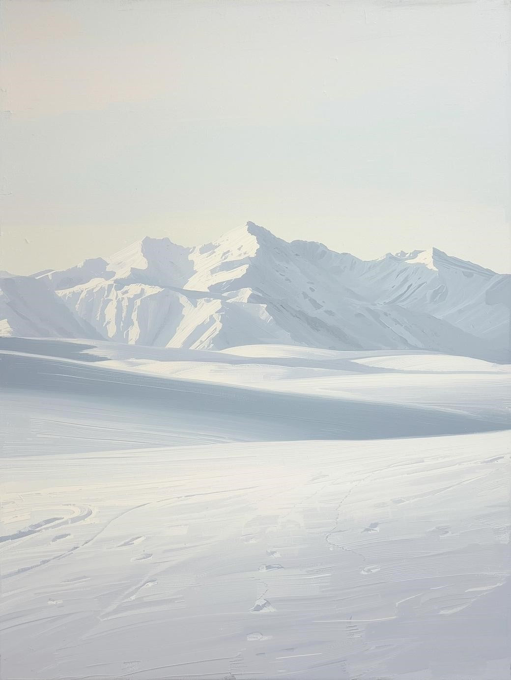 Paint by Number Minimal Snowy Mountain Horizon - Paint by Number Kit for Adults