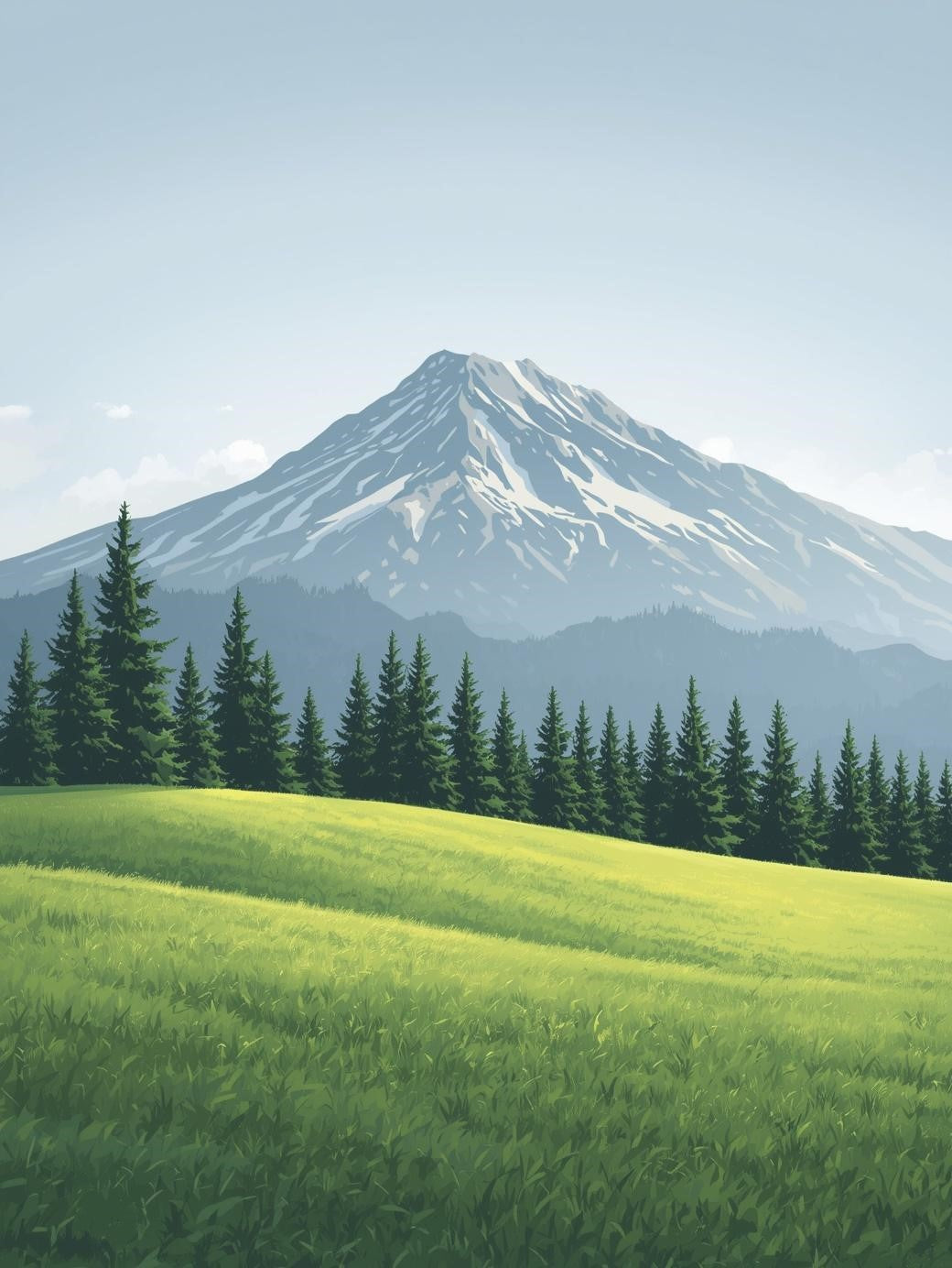 Paint by Number Mountain Meadow Pines – Beginner Friendly Paint by Number Kit