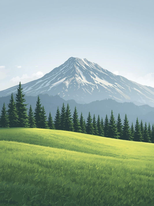 Paint by Number Mountain Meadow Pines – Beginner Friendly Paint by Number Kit