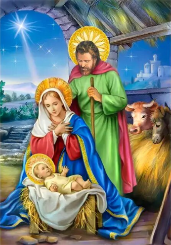 Paint by Number Sacred Canvas Nativity Scene