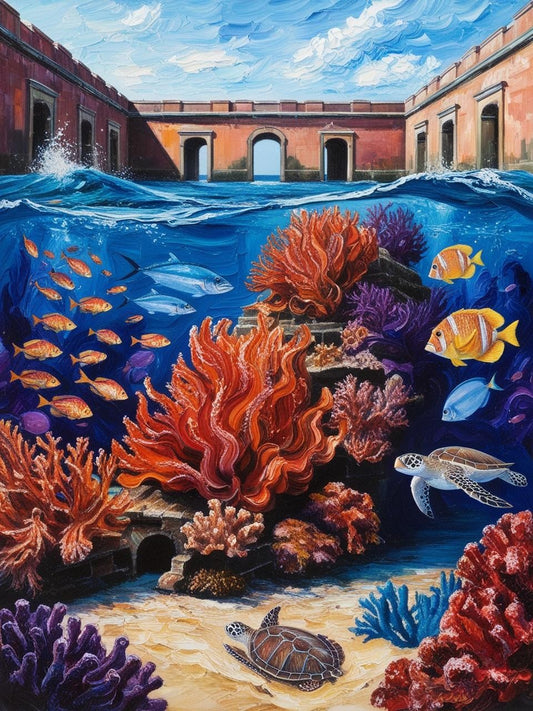 Paint by Number Dry Tortugas National Park (Florida)-Fort Jefferson’s Underwater World