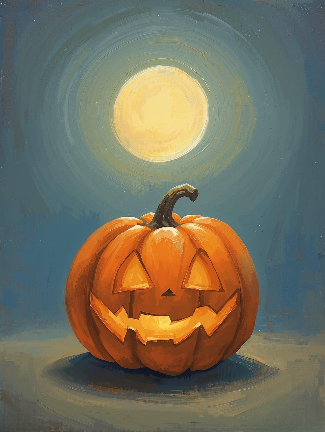 Paint by Number Dreamy Moonlit Baby Jack O’ Lantern – Cozy Canvas Paint by Number Kit