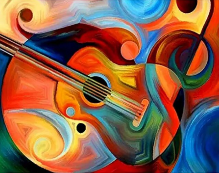 Paint By Number Abstract Guitar