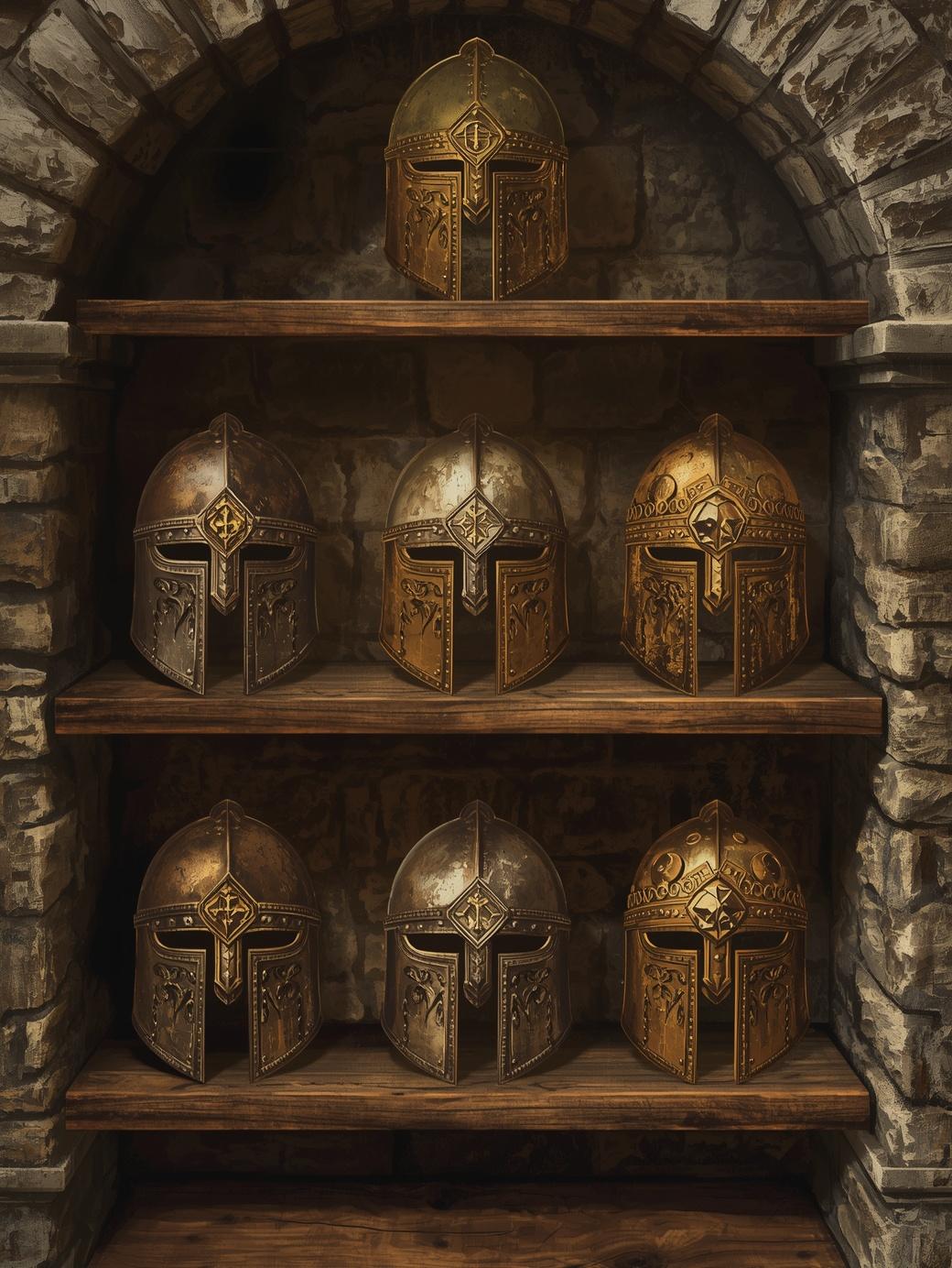 Paint by Number Medieval Knight Helmets Collection – DIY Adult Painting Kit