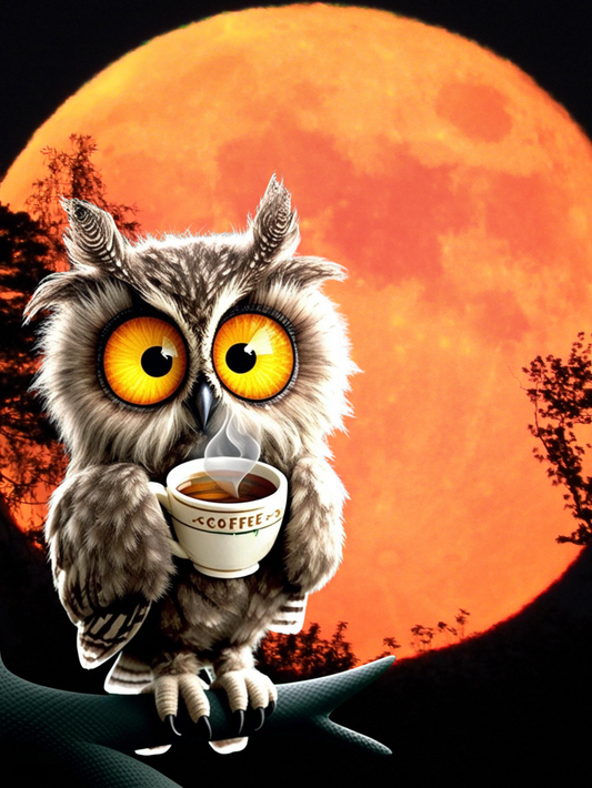 Paint By Number Coffee Overload Owl